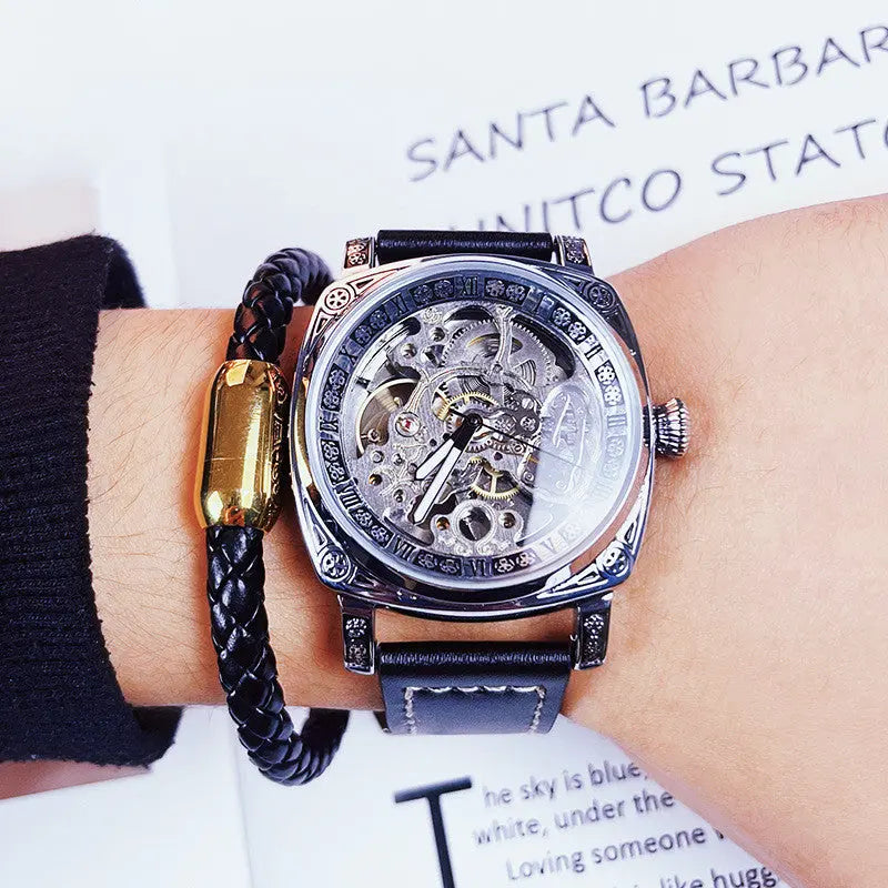 Men's Casual Skeleton Automatic Mechanical Watch Womens & Mens Apparel Fine Jewelery Accessories