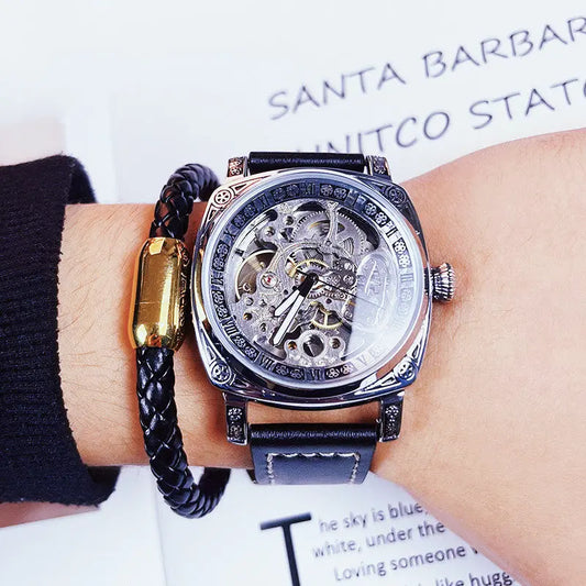 Men's Casual Skeleton Automatic Mechanical Watch Womens & Mens Apparel Fine Jewelery Accessories