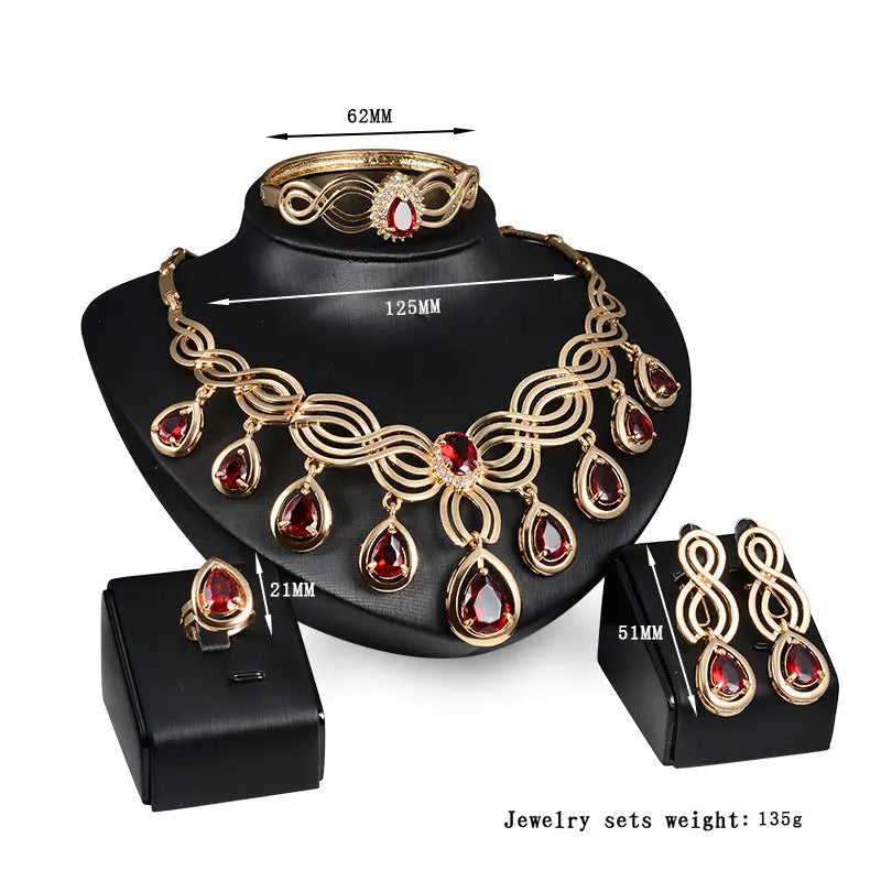 Set Jewelry Fashion Gems Necklace And Earrings Alloy Jewelry Womens & Mens Apparel Fine Jewelery Accessories Fine Jewelery Set Jewelry Fashion Gems Necklace And Earrings Alloy Jewelry