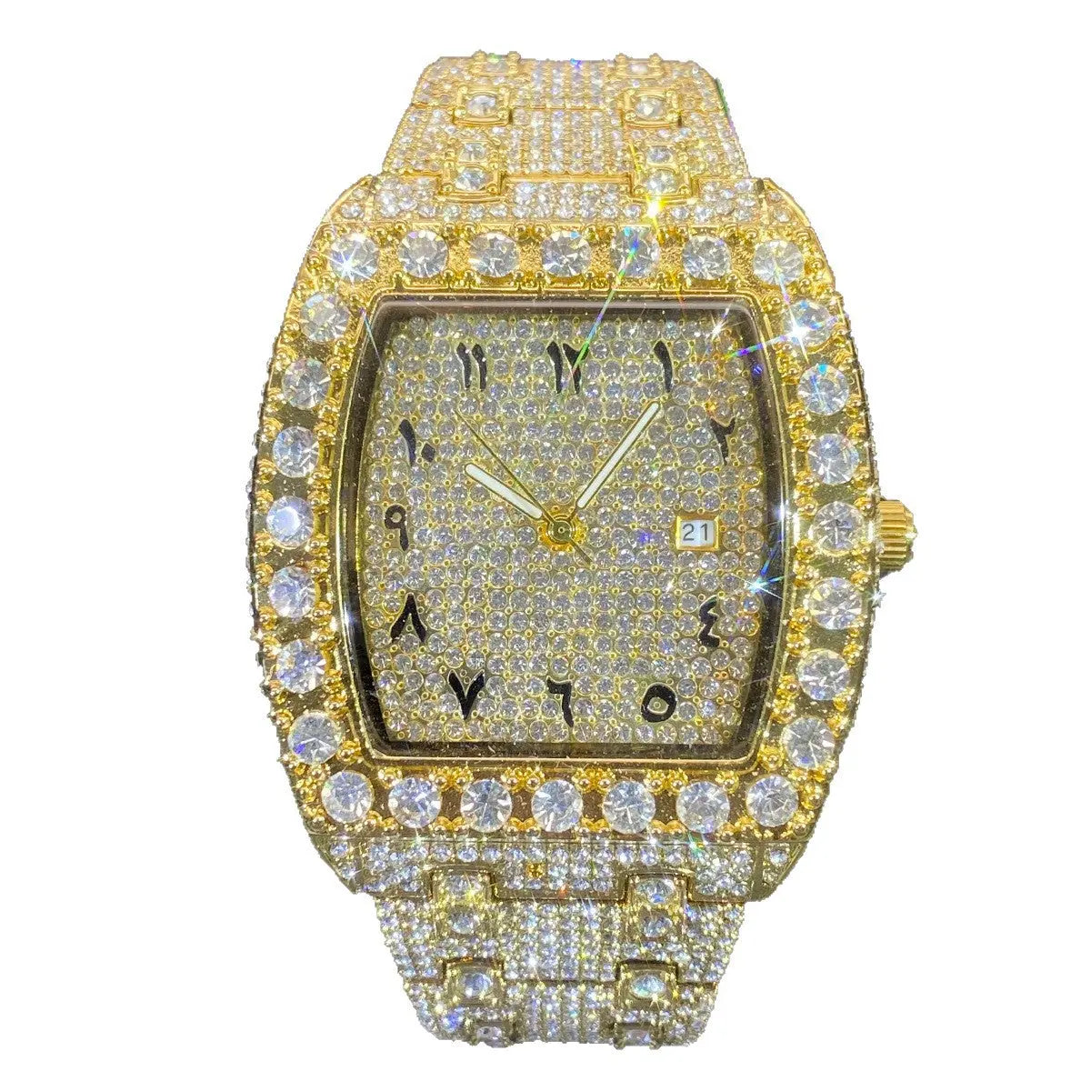MISS FOX New Hip Hop Men's Brand Full Rhinestone Dating Quartz Watch Womens & Mens Apparel Fine Jewelery Accessories Fashion MISS FOX New Hip Hop Men's Brand Full Rhinestone Dating Quartz Watch