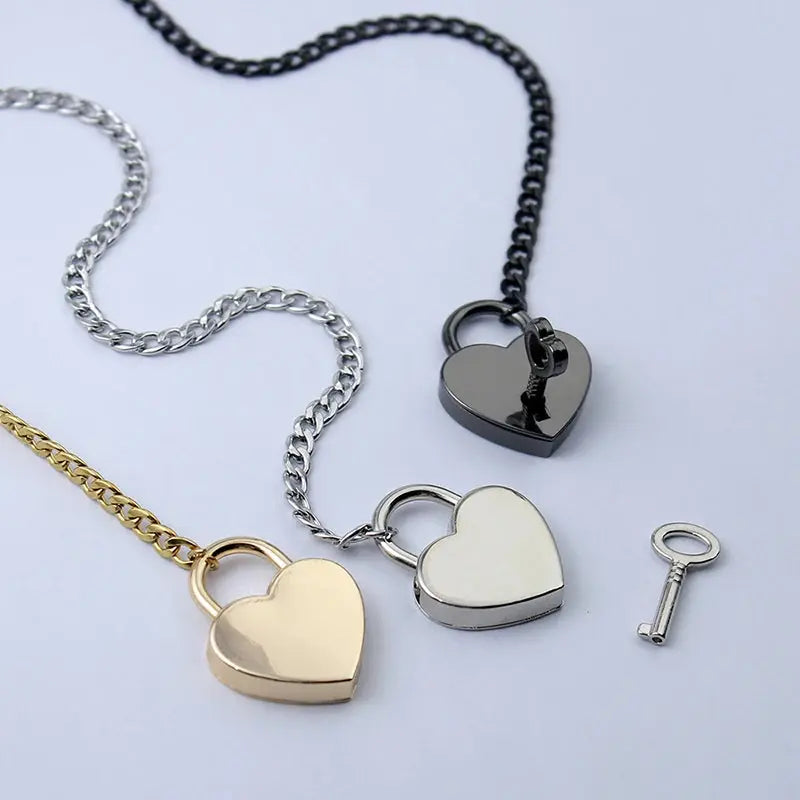 Fashion Jewelry 2024 New Slip Chain Necklace Heart O-Ring Rock Cuban Long Necklace Adjustable Heart Shaped Lock Core With Key null Fine Jewelery Fashion Jewelry 2024 New Slip Chain Necklace Heart O-Ring Rock Cuban Long Necklace Adjustable Heart Shaped Lock Core With Key