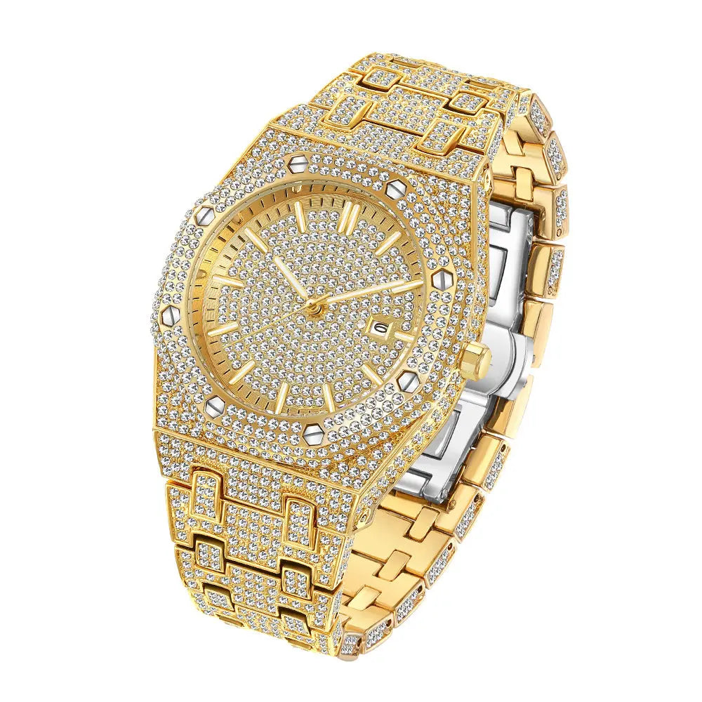 Fashion Rap Ice Hip Hop Full Diamond Large Dial Quartz Men's Watch Womens & Mens Apparel Fine Jewelery Accessories Fashion Fashion Rap Ice Hip Hop Full Diamond Large Dial Quartz Men's Watch