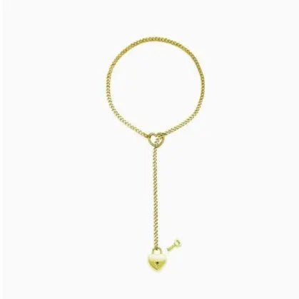 Fashion Jewelry 2024 New Slip Chain Necklace Heart O-Ring Rock Cuban Long Necklace Adjustable Heart Shaped Lock Core With Key null Fine Jewelery Fashion Jewelry 2024 New Slip Chain Necklace Heart O-Ring Rock Cuban Long Necklace Adjustable Heart Shaped Lock Core With Key