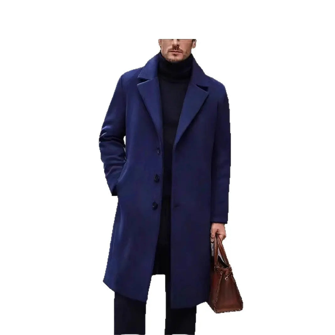 New Men's Casual Wool Coat Long Style Womens & Mens Apparel Fine Jewelery Accessories Clothing
