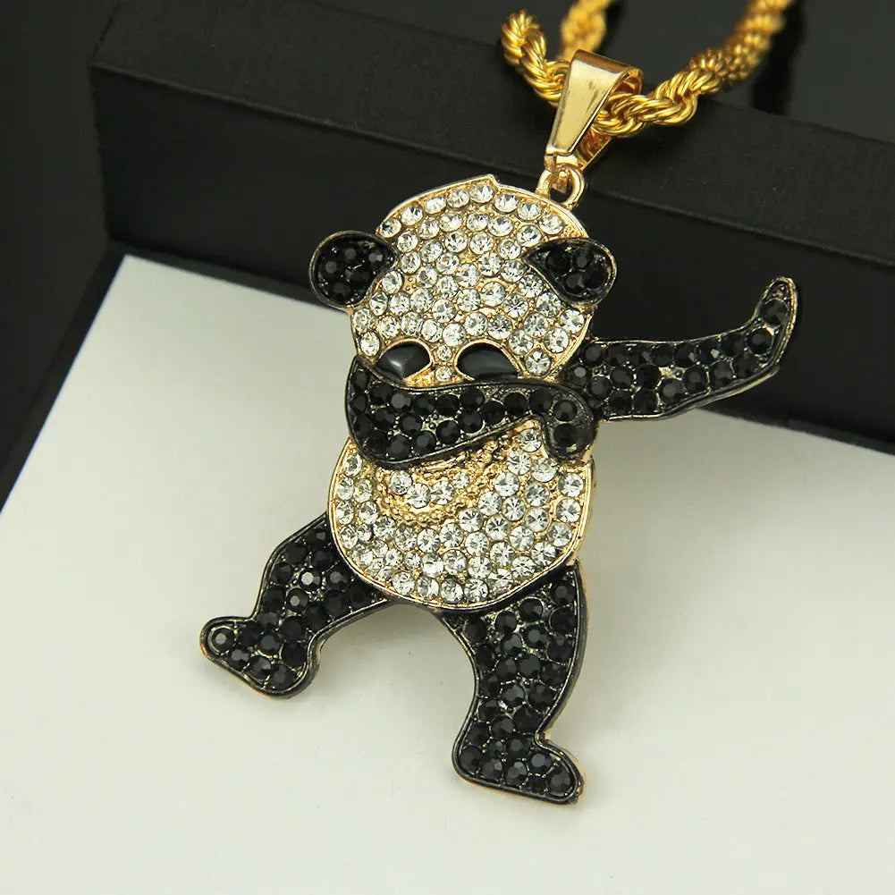 Hip-hop Cool Hip-hop Panda Diamond Pendant Womens & Mens Apparel Fine Jewelery Accessories Fashion Hip-hop Cool Hip-hop Panda Diamond Pendant