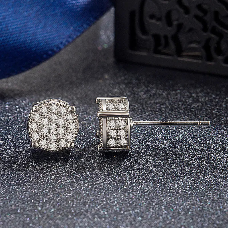 Hip Hop Sparkling Zircon Stud Earrings,4 Prong Setting, Bling Design,Unisex For Daily Wear And Parties Womens & Mens Apparel Fine Jewelery Accessories Fashion Hip Hop Sparkling Zircon Stud Earrings,4 Prong Setting, Bling Design,Unisex For Daily Wear And Parties