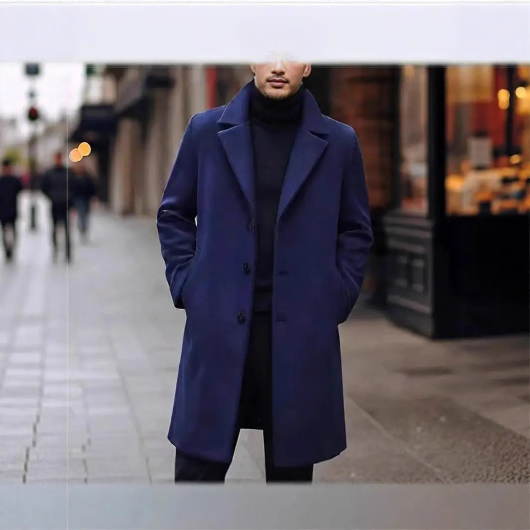 New Men's Casual Wool Coat Long Style Womens & Mens Apparel Fine Jewelery Accessories Clothing